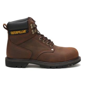 Men's CAT Second Shift Steel Toe Boots Dark Brown