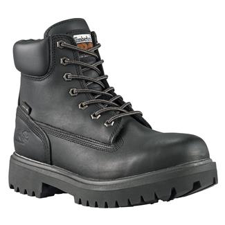 Men's Timberland PRO 6" Direct Attach Waterproof Boots Black Smooth