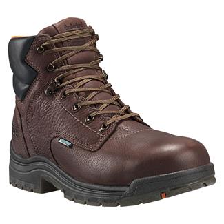 Men's Timberland PRO 6" TiTAN Alloy Toe Waterproof Boots Dark Brown