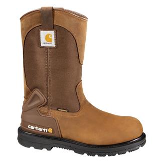 Men's Carhartt 11" Wellington Work Boot Steel Toe Waterproof Bison Brown