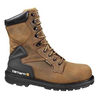 Men's Carhartt 8" Work Steel Toe Waterproof Boots Bison Brown