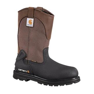 Men's Carhartt 11" Mud Wellington 400G Steel Toe Waterproof Boots Brown / Black