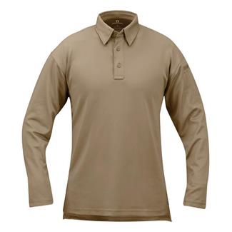 Men's Propper Long Sleeve ICE Performance Polos Silver Tan