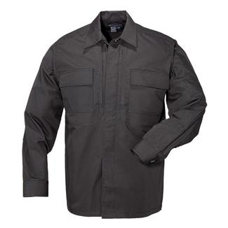 Men's 5.11 Long Sleeve Poly / Cotton Ripstop TDU Shirts Black