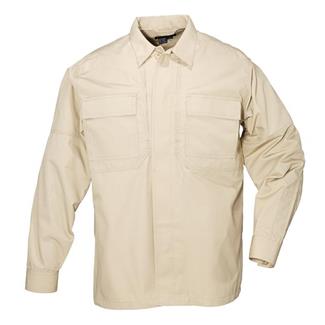 Men's 5.11 Long Sleeve Poly / Cotton Ripstop TDU Shirts TDU Khaki