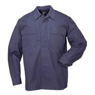 Men's 5.11 Long Sleeve Poly / Cotton Ripstop TDU Shirts Dark Navy