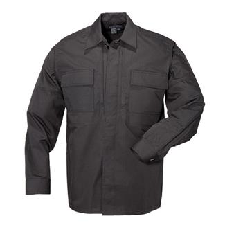 Men's 5.11 Long Sleeve Poly / Cotton Ripstop Taclite TDU Shirts Black