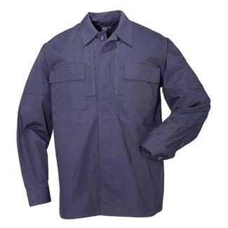 Men's 5.11 Long Sleeve Poly / Cotton Ripstop Taclite TDU Shirts Dark Navy