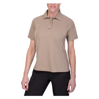 Women's Vertx Coldblack Short Sleeve Polo Silver Tan