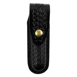 Gould & Goodrich K-Force Flashlight Case with Brass Hardware Black Basket Weave