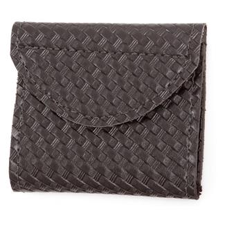 Gould & Goodrich Leather Two-Pocket Glove Case Basket Weave Black