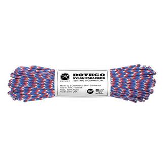 Rothco Nylon 550 LB Type III Commercial Paracord - 100ft Red / White / Blue Camo