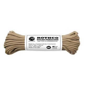 Rothco Nylon 550 LB Type III Commercial Paracord - 100ft Coyote Brown
