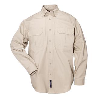 Men's 5.11 Long Sleeve Cotton Tactical Shirts Khaki