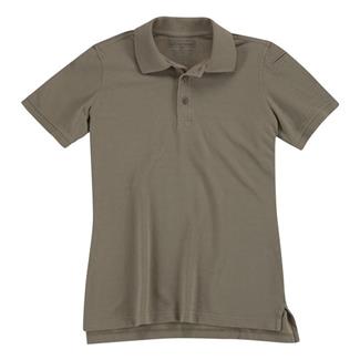 Women's 5.11 Short Sleeve Professional Polos Silver Tan