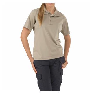 Women's 5.11 Short Sleeve Performance Polos Silver Tan