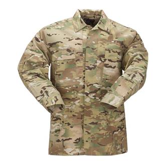 Men's 5.11 Long Sleeve Poly / Cotton Ripstop TDU Shirts MultiCam