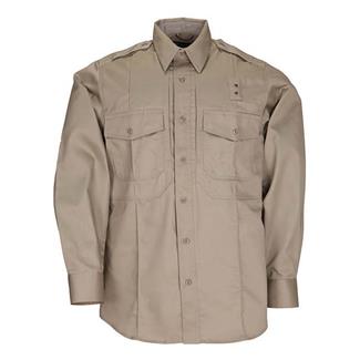 Men's 5.11 Long Sleeve Twill PDU Class B Shirts Silver Tan