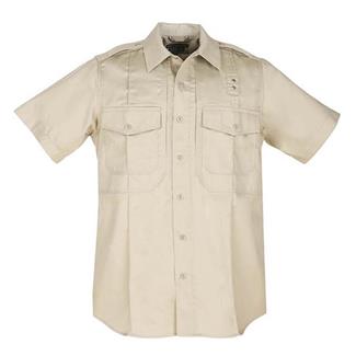 Men's 5.11 Short Sleeve Twill PDU Class B Shirts Silver Tan