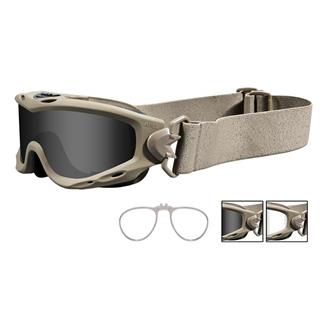 Wiley X Spear Tan (frame) - Smoke Gray / Clear (2 Lenses w/ RX Insert)