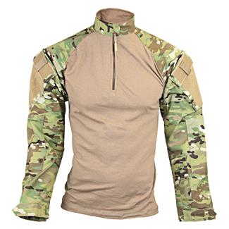 Men's TRU-SPEC Nylon / Cotton 1/4 Zip Tactical Response Combat Shirt MultiCam / Coyote