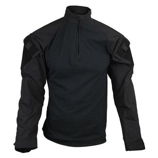 Men's TRU-SPEC Nylon / Cotton 1/4 Zip Tactical Response Combat Shirt Black / Black