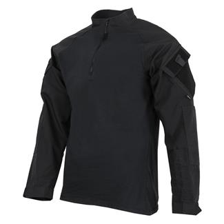 Men's TRU-SPEC Poly / Cotton 1/4 Zip Tactical Response Combat Shirt Black / Black
