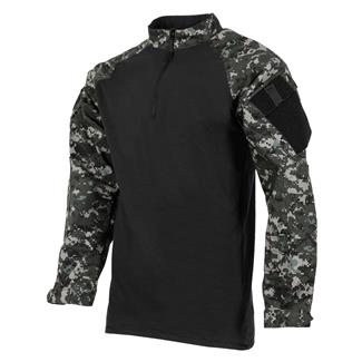 Men's TRU-SPEC Poly / Cotton 1/4 Zip Tactical Response Combat Shirt Urban Digital / Black