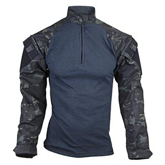 Men's TRU-SPEC Nylon / Cotton 1/4 Zip Tactical Response Combat Shirt MultiCam Black