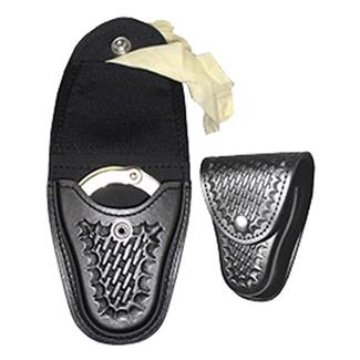 Gould & Goodrich Leather Handcuff Case / Glove Pouch Basket Weave Black