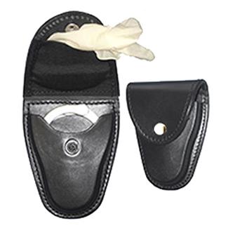 Gould & Goodrich Leather Handcuff Case / Glove Pouch w/ Brass Hardware Plain Black
