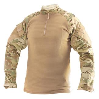 Men's TRU-SPEC Poly / Spandex Ripstop 1/4 Zip Winter Combat Shirts MultiCam / Coyote