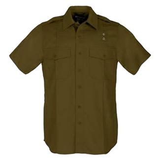 Men's 5.11 Short Sleeve Taclite PDU Class A Shirts Brown
