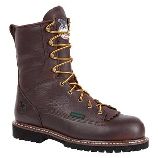 Men's Georgia Low-Heel Logger Waterproof Boots Chocolate