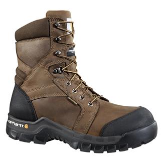 Men's Carhartt Rugged Flex 8" 400G Composite Toe Waterproof Boots Dark Brown Oil Tanned