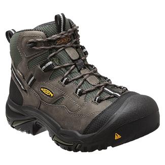 Men's Keen Utility Braddock Mid Steel Toe Waterproof Boots Gargoyle / Forest Night