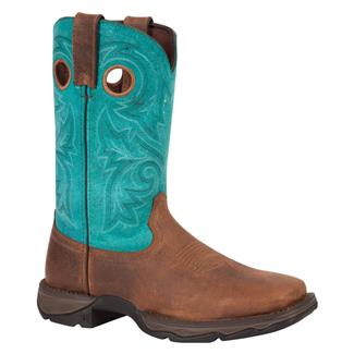 Women's Durango Lady Rebel Bar None Steel Toe Boots Brown / Turquoise