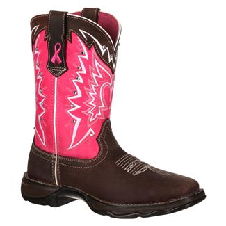 Women's Durango Lady Rebel Pink Ribbon Boots Dark Brown / Pink