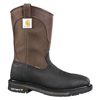 Men's Carhartt 11" Mud Wellington Square Toe Steel Toe Waterproof Boots Bison Brown