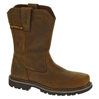 Men's CAT Wellston Steel Toe Boots Dark Brown