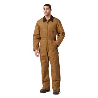 Men's Dickies Premium Insulated Duck Coveralls Brown Duck