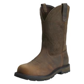 Men's Ariat 10" Groundbreaker Pull-On Steel Toe Boots Brown