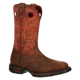 Rocky Men's Long Range Waterproof Western Boot - Distressed Brown Square Toe, Size 10 D