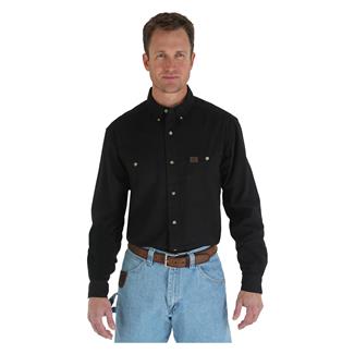 Men's Wrangler Riggs Relaxed Fit Twill Work Shirt Black