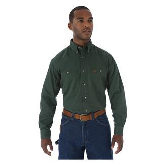 Men's Wrangler Riggs Relaxed Fit Twill Work Shirt Forest Green
