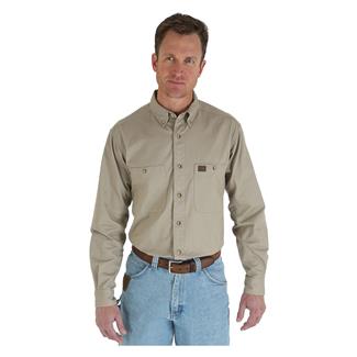 Men's Wrangler Riggs Relaxed Fit Twill Work Shirt Khaki