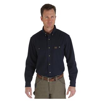 Men's Wrangler Riggs Relaxed Fit Twill Work Shirt Navy