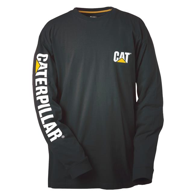 Men's CAT Long Sleeve Trademark Banner T-Shirt @ WorkBoots.com