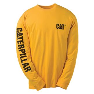 Men's CAT Long Sleeve Trademark Banner T-Shirt Yellow