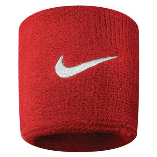 NIKE Swoosh Wristband (2 pack) Varsity Red / White